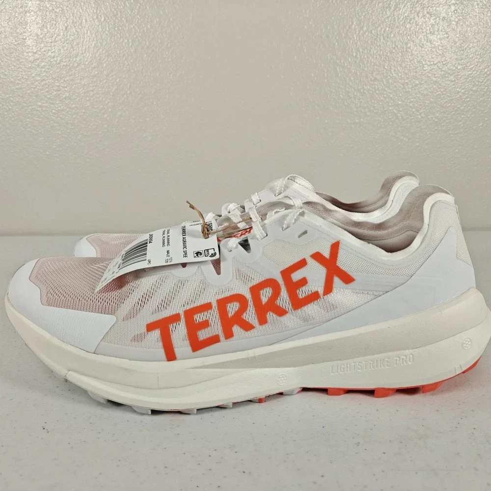 Adidas Terrex Agravic Speed Men's Trail Shoes White Impact Orange Size 13 JI0954
